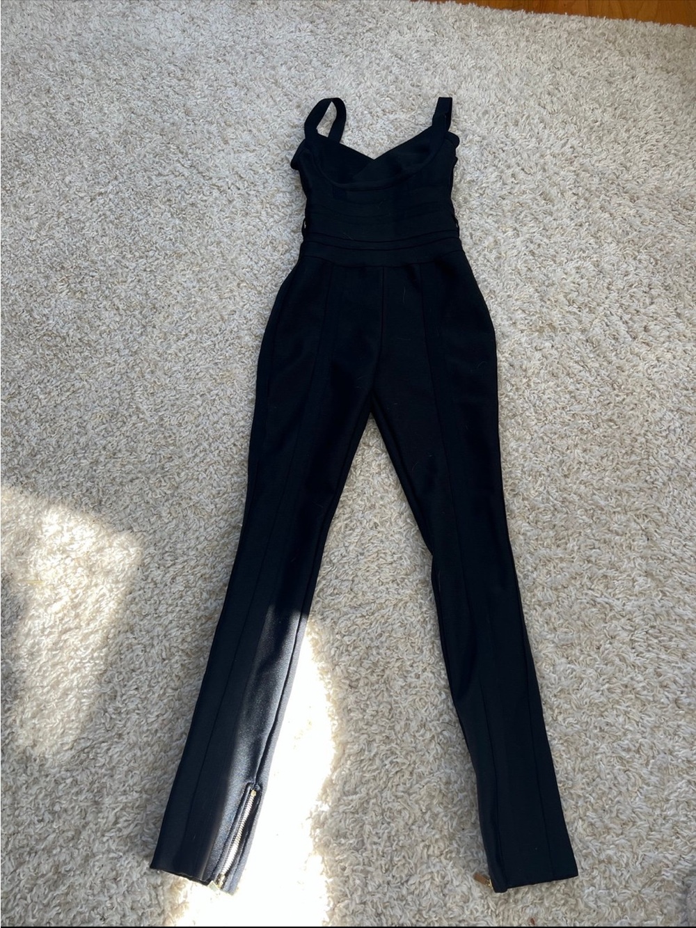 Black Tailored Strap Jumpsuit - Women's